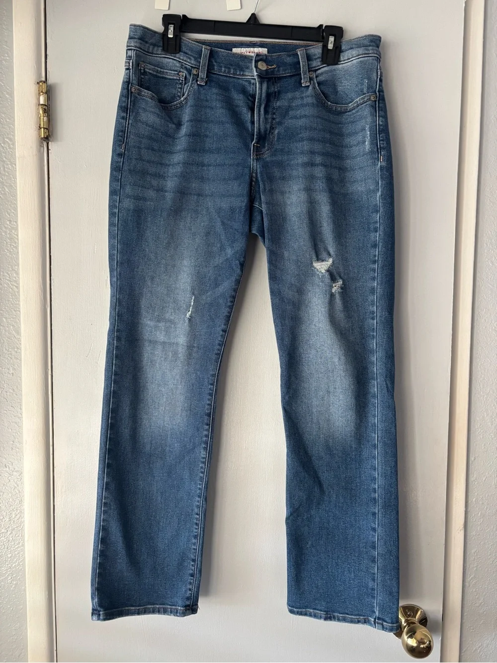 Lucky Brand Women's Sweet Distress Straight Mid Rise Jeans
